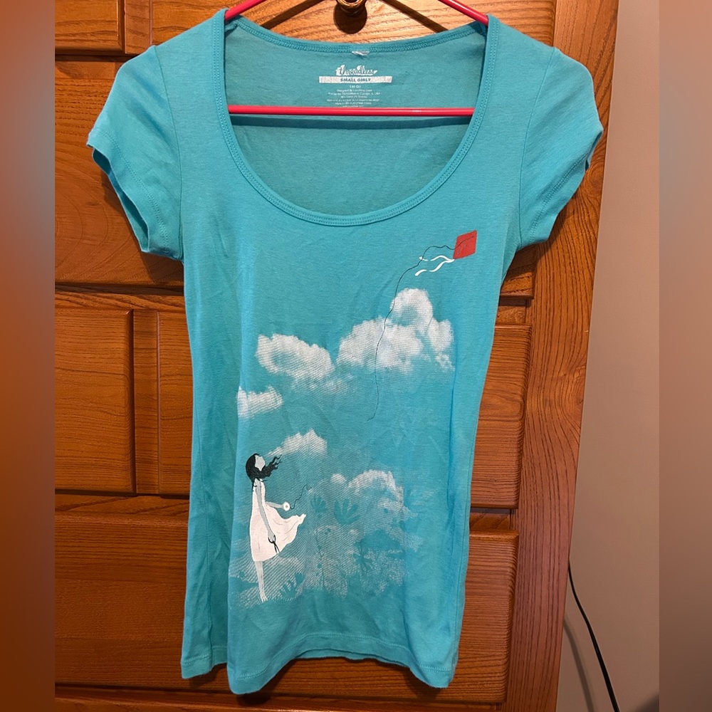 Threadless Teal Kite Graphic Women's Tee
